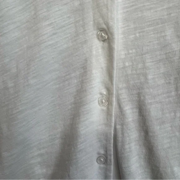 Boden Ivory Cottagecore Cotton Button Up Blouse Sz 22R Ruffle Neck Minimalist - Picture 6 of 16